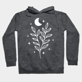 Moon and Floral Sprig Hoodie